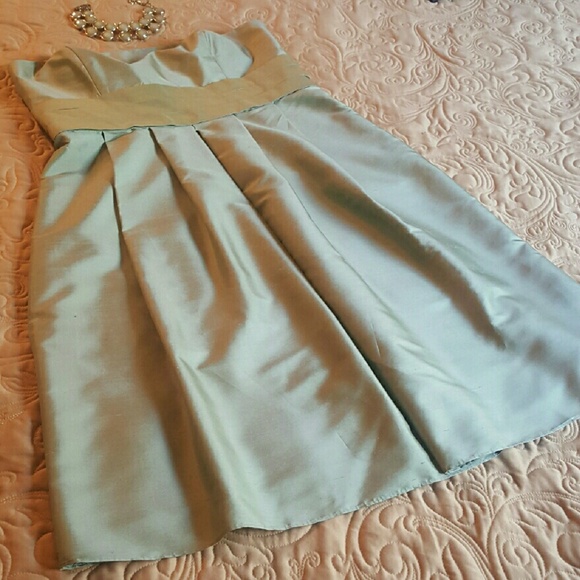 Sage Strapless Formal Dress