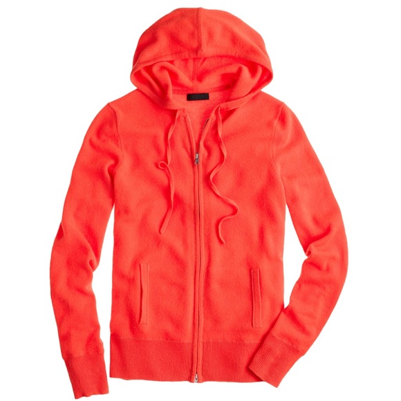 cashmere zip front hoodie