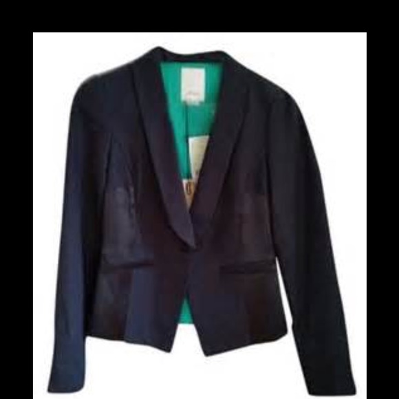 LOWEST! Anthropologie navy tuxedo jacket