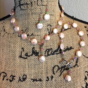 TX boutique pink sterling silver necklace/bracelet