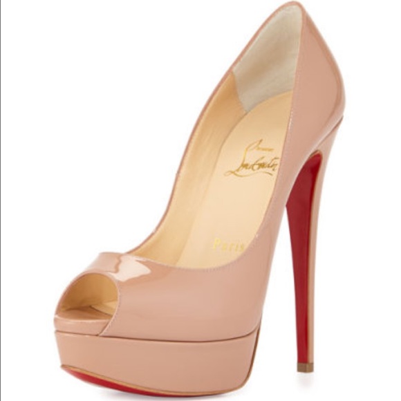 Christian Louboutin Shoes - Christian Louboutin Lady Peep Patent Red Sole Pump