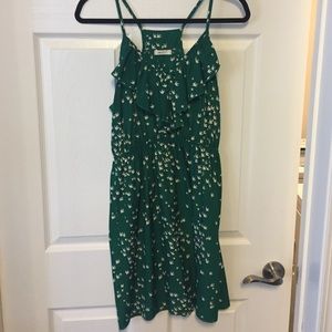 Green spaghetti strap dress
