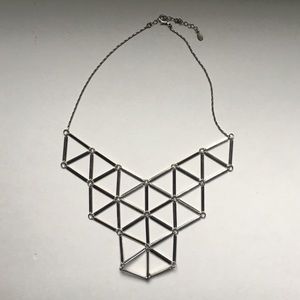 Aldo Silver Geometric Statement Necklace
