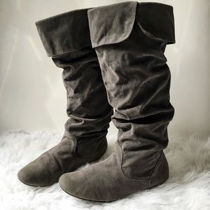 Gray Slouch Boots!!