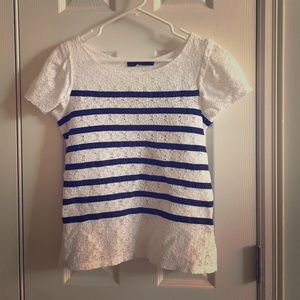 The Limited Lace white/Navy striped shirt