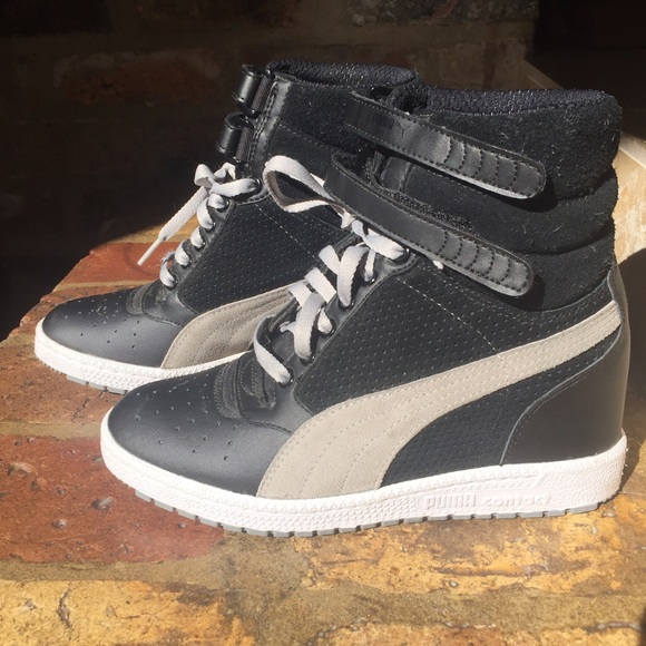 Puma Sky Wedge Black Sneakers OWO