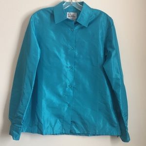 Lilly Pulitzer Aqua Silk Blouse