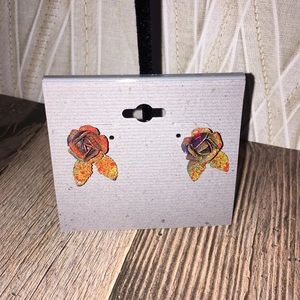 Custom Painted Flower Earrings