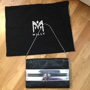 Sleek black, leather Milly Handbag