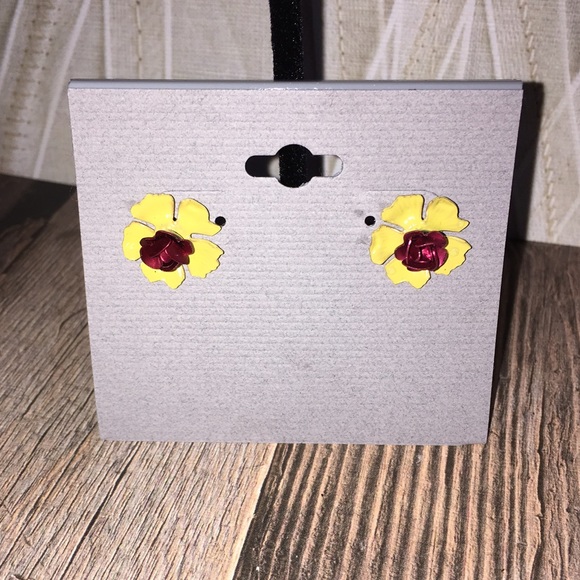 Custom Painted Rose Earrings - Picture 1 of 1