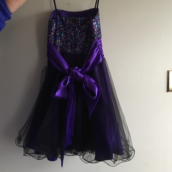 Masquerade Purple Party Dress - Picture 3 of 4