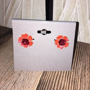 Custom Painted Rose Earrings