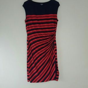 Chaps Striped Stretch Shift Dress