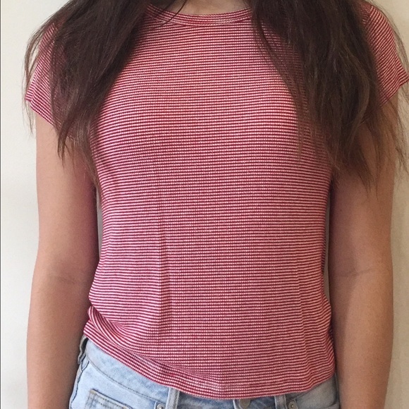 Brandy Melville red & white striped tee