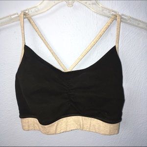 Black and gray sports bra