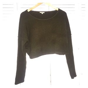 Urban Outfitters Dark Green Cropped Sweater
