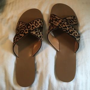 J Crew leopard sandals size 8
