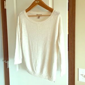 White Linen Sweater