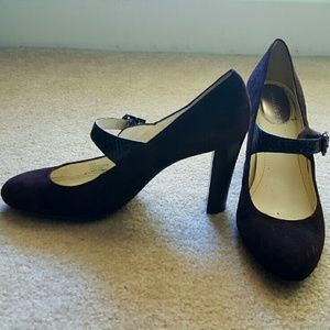 Calvin Klein Brown Suede Mary Jane Heels