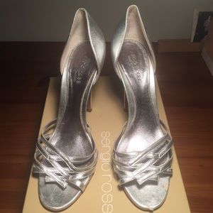 Sergio Rossi Silver high heel shoes.