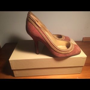 Sergio Rossi high heel brown suede shoes