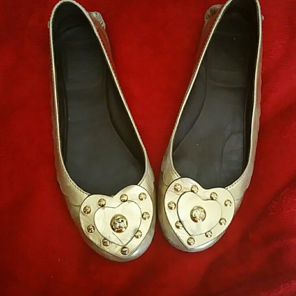 Gold Tory Burch Flats