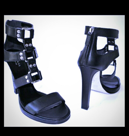 Gucci Shoes - 1 HOUR SALE!! Black Gucci gladiator  heels!!!