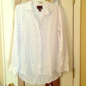 Long sleeve button up blouse with floral pattern