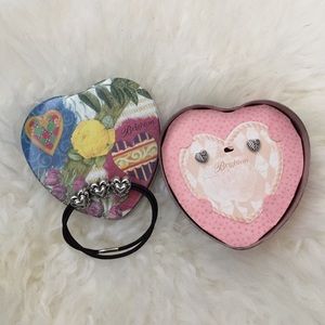 Brighton heart stud earrings and ponytail holder