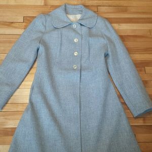 Vintage blue wool car coat