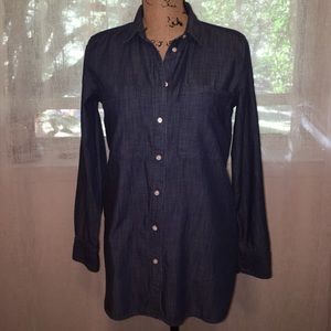 LOFT soft denim button down blouse