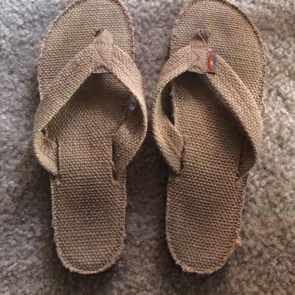 Hemp Rainbow flip flops size large