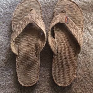 Hemp Rainbow flip flops size large