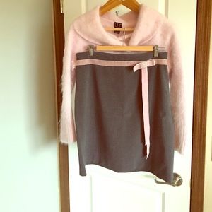 Angora sweater with coordinating Velvet Bow Skirt