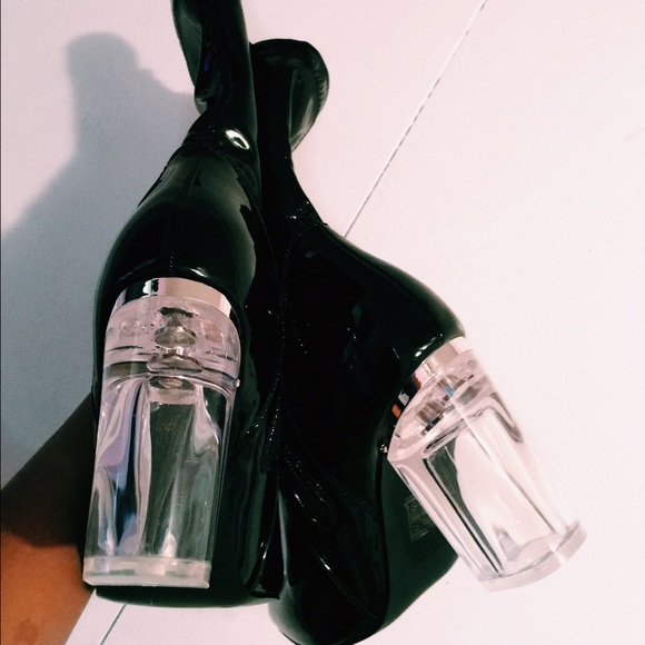 Clear Heel Booties