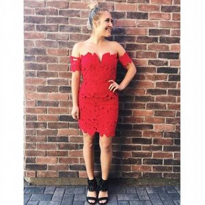 Off The Shoulder Berry Luxxel Dress