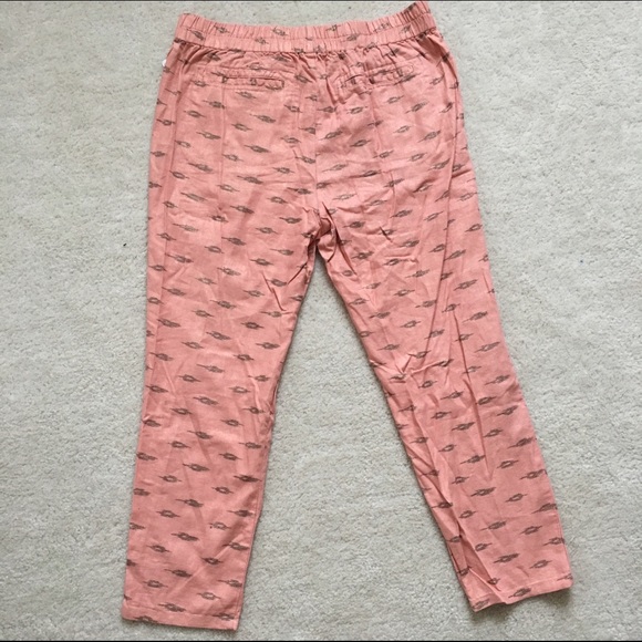 NWT Free People Peach Linen Trouser Pants Size M - Picture 4 of 4