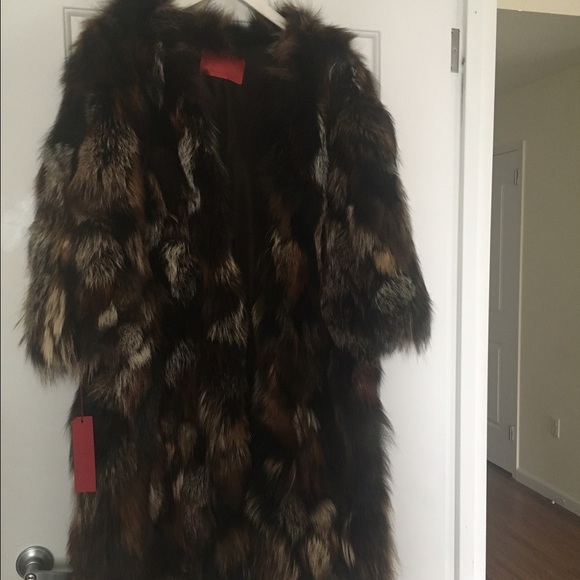 Multi colored fox fur coat made in Finland - Picture 1 of 2