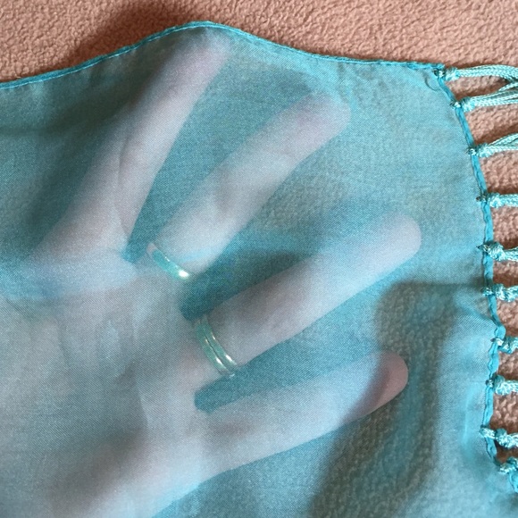 Turquoise blue sheer scarf - Picture 2 of 2