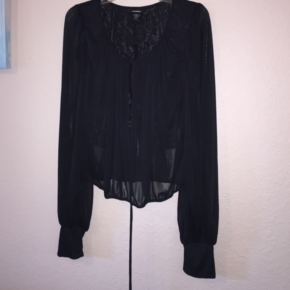 Express Tops - Express Sheer & Lace Top