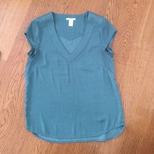 Green silky blouse by H&M