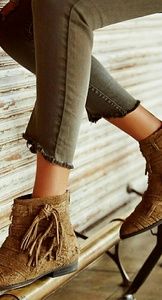 New Free People Decades brown suede ankle boots