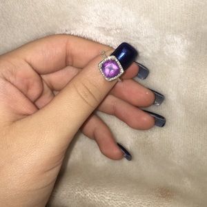 Zales 10k white gold cushion cut engagement ring