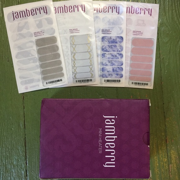 Jamberry Essie Incoco nail wrap + mini heater lot