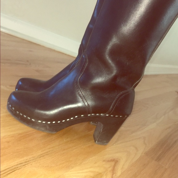 Swedish Hasbeens Knee High boots, Black, sz 37