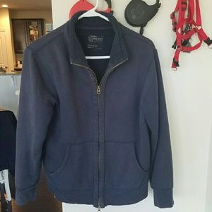 JCrew Sherpa Fleece Full Zip Jacket in Navy