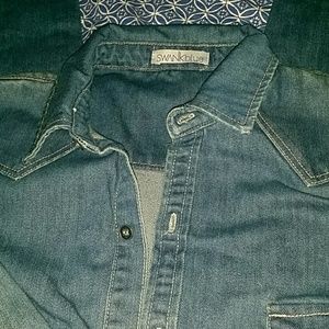 Denim  Distressed Jumpsuit