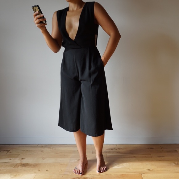 J.O.A. Pants - J.O.A. Plunge Jumpsuit J.O.A. Pants - J.O.A. Plunge Jumpsuit