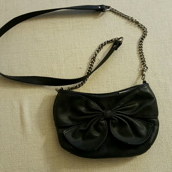 Express leather crossbody purse with bow detail