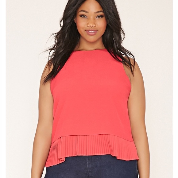 Forever 21 Plus coral top - Picture 2 of 4